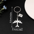 Reise-Schlüsselanhänger aus Silberlegierung mit Flugzeug- und Passanhänger auf Leder - Flugzeug Reisepass (ER680)