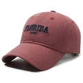 Brick red washed cotton baseball cap with Florida 1990 embroidery for casual wear - Adjustable / Burgundy