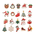 Lot de 20 breloques de Noël assorties en émail et alliage pour création de bijoux - 20 Modèles de la Série de Noël