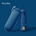 Paraguas cápsula azul marino ultraligero con protección UPF50+ y estuche rígido a juego - Estilo de Cinco Pliegues (Con Estuche de Cápsula) / Azul marino