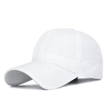 Gorra de béisbol blanca transpirable con agujeros de ventilación y tejido de secado rápido - Blanco