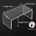 Clear acrylic U-shaped riser shelf, 30x10x15cm, 5mm thick heavy duty storage stand - 30x10x15cm