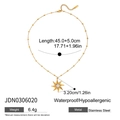 Collana con pendente a sole in acciaio inossidabile dorato 18K e opale con catena a sfere - Collana con Pendente a Sole Grande