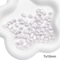 7x10mm unregelmäßige ovale Perlen in Weiß für DIY-Schmuckherstellung und Halsketten - Stil 57 Flache Ovale Perle 7x10mm Weiß 20 Stk./Packung