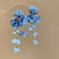 Orecchini lunghi a nappina con fiori in chiffon blu e catene dorate da donna - Stile Fiore Lungo Dorato con Perno in Acciaio (87#) / Blu