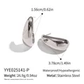 Waterproof stainless steel drop earrings with dimensions 3.78x1.56cm shown in detail - Silver Water Drop Stud Earrings / Silver Style (YYE025141-P)