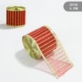 Red and gold striped 6.3cm glitter mesh Christmas ribbon for festive tree decoration - 6.3CM Width x 2M Length / Red