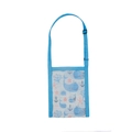Blue kids mesh beach bag with ocean whale and anchor prints and adjustable strap - Blue Whale