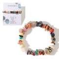 Bracciale chakra bohémien con schegge di pietre naturali irregolari su scheda - Multicolore-Con Carta