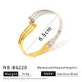 Macro-opname met details van 6,5 cm diameter en hypoallergeen roestvrij staal - Tweekleurige Eenvoudige Lijnstijl (NB-B6220)