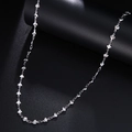Elegant silver titanium steel heart link necklace with minimalist polished finish - Heart Chain Necklace / Steel