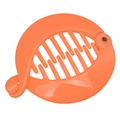 Bright orange banana hair clip with secure inner teeth and oval ring design - Fluorescent Orange