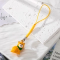 Ciondolo Shiba Inu con sciarpa verde e cordino giallo per borse o telefoni - Cane