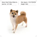 Realistic Shiba Inu dog figurine model for home decor, size 11x3.7x9.8cm, yellow finish - Yellow Shiba Inu (PL127-1265)