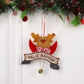 Süßer Rentier-Weihnachtsanhänger mit Feliz Navidad Holzschild und roter Metallglocke - Weihnachtsanhänger Rentier