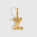 Polished 14K gold plated bubble letter Z pendant charm for DIY necklaces and bracelets - Letter Z / Gold