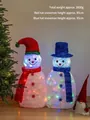 Set de muñecos de nieve luminosos de 95cm con luces LED para decoración navideña local - Conjunto de Pareja de Muñecos de Nieve Rojo y Azul