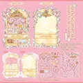 Pink DIY scene stickers kit with PVC decals and white card display board set - Shining Window (Vintage Curios)