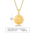 Detaillierte Größentabelle für Kompass-Anhänger aus Edelstahl mit Maßen und Gewichtsinfos - Gold Anhänger + 60CM O-Kette