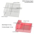 Specifiche dettagliate di peso e dimensioni per stampo in silicone base quadrata di Natale - D5857-Base dell'Aroma del Blocco di Natale
