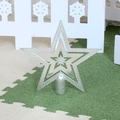 20cm silver glitter hollow star tree topper for festive Christmas tree decoration - Flat Top Tree Topper 15cm / Silver