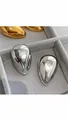Boucles d'oreilles goutte argentées polies au style minimaliste audacieux - Argent