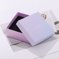 Elegant purple jewelry gift box with black velvet lining and white geometric pattern - Light Purple Square Necklace Box