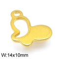 Goldener Schmetterlingsanhänger aus Edelstahl 14x10mm für DIY-Schmuckherstellung - Goldfarbe (KLJ4784-Z)