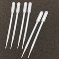 Set of 6 disposable 3ml plastic transfer pipettes with clear graduated scale markings - Disposable Pipettes 5ml (6pcs)
