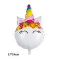 3D rainbow unicorn foil balloon for kids birthday party decoration, size 87x54cm - Large Cute Eyes Unicorn