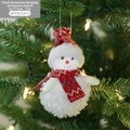 Pupazzo di neve in peluche con cappello rosso appeso a un ramo di un albero di Natale - Pupazzo di neve Stile B / 17g/Pezzo