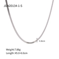 Silver stainless steel snake chain necklace with flat texture and 0.36cm width - Silver Flat Snake Chain Necklace (JDN20134-1-S)