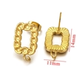 Pendiente de acero inoxidable dorado trenzado para joyería DIY de 14mm x 11mm - 1.55g/Pieza Individual / Dorado (11x14mm)