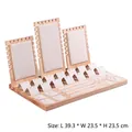 Beige velvet jewelry display stand set with solid wood base for necklaces and rings - Beige Velvet Integrated Set