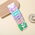 6-piece handmade ribbon bow hair clip set for girls with unicorn and heart patterns - Style 4