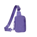 Borsa a tracolla viola in nylon con cinturino regolabile e tasche multiple con zip - Viola Nuvola