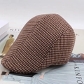 Close-up of brown houndstooth pattern fabric and texture on a retro newsboy cap - One Size 58cm / Coffee Houndstooth