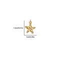 Dettaglio pendente stella dorata con zirconi, dimensioni 1,3 cm altezza e 1 cm larghezza - Ciondolo a Forma di Pentagramma (TP3129) / Oro 18K