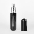 Portable 5ml refillable perfume atomizer in matte black finish with silver spray nozzle - Bright Black