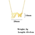 Gold butterfly Y-shaped stainless steel necklace with 28x14mm pendant detail - Letter Y