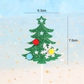 Detailed size view of a green glitter Christmas tree cake topper with festive pom-poms - Colorful Pompom Glitter Christmas Tree Style