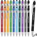 Set of 11 colorful funny glitter ballpoint pens with touch screen stylus tip heads - Multicolor Sarcastic Series 7