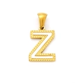 Gold plated stainless steel letter Z pendant necklace with white enamel inlay for women - Letter Z (Single Pendant)