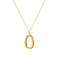 Collana in acciaio inossidabile placcato oro 18 carati con ciondolo ovale irregolare - Ciondolo con Collana / Oro