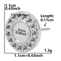 Detailed size parameters and weight specifications for stainless steel round stud earrings - Round Texture (D10-S-Steel) / Silver