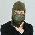Winter thermal fleece balaclava mask with breathable valve for outdoor cycling - Army Green