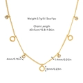 Detailed view showing chain length, zircon size and ring dimensions of gold necklace - Pearl / Gold