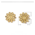 Macro detail of 14mm daisy flower stainless steel charms for DIY jewelry making - Gold Daisy Pendant(VG429)