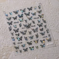 Holographic butterfly nail stickers with artistic lettering for elegant DIY manicure - Holographic Laser Butterfly Style (m269)