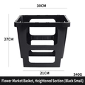 Black acrylic flower bucket riser stand with 27cm height and 30cm top diameter - Auction House Flower Bucket With Heightened Section (small Black); Flower Growing Bucket